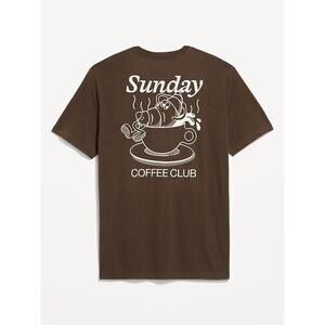 Sunday Coffee Club Old Navy Brown Cream Graphic TShirt Large